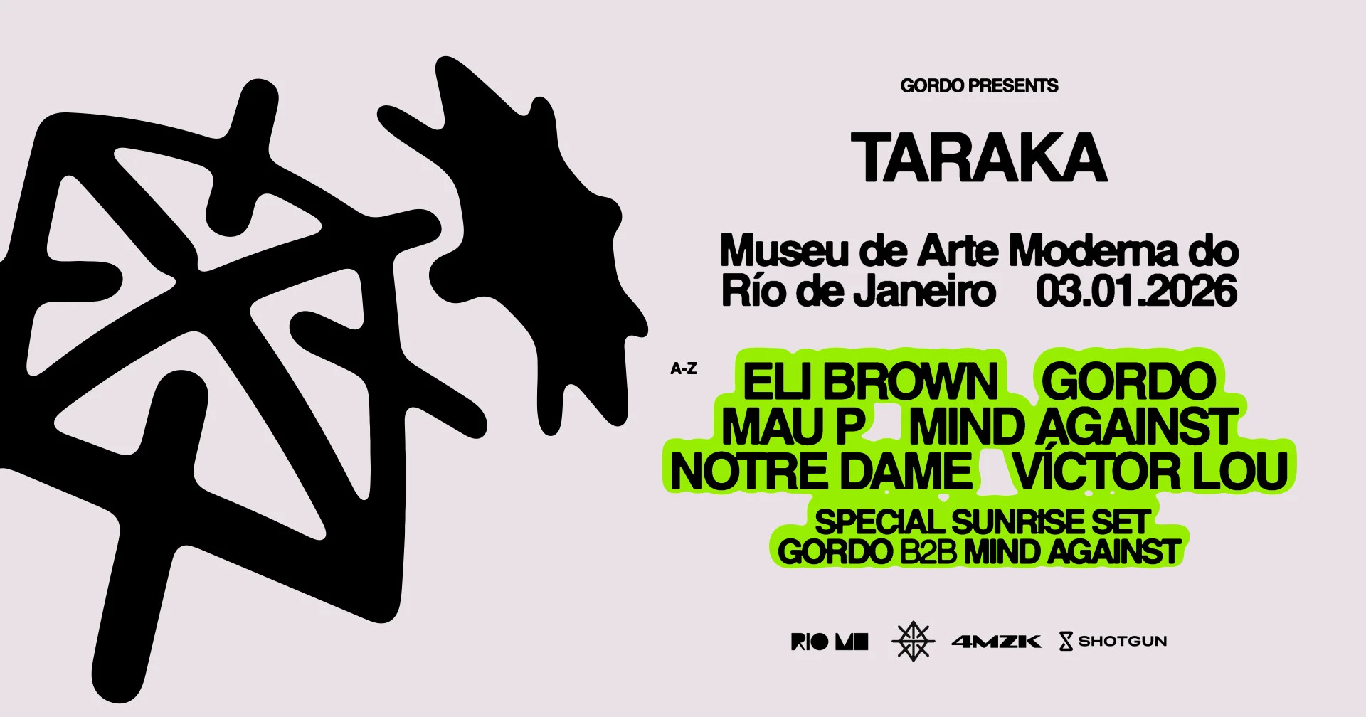 Gordo traz sua festa TARAKA ao Rio de Janeiro com line-up estelar no Museu de Arte Moderna